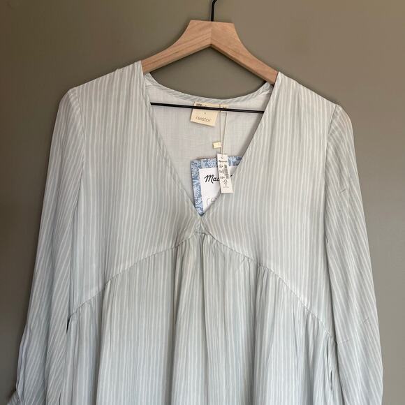 NWT Madewell x Reistor V-Neck Mini Dress Ivory Ivy Dreams Size Medium Babydoll - Picture 7 of 16